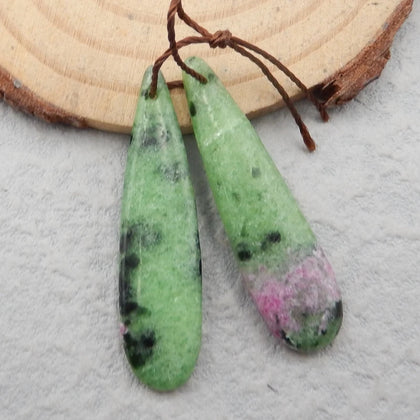 Ruby and Zoisite Gemstone Earring Jewelry