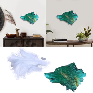 Wolf's Head Wall Ornament Silicone Mold for DIY Decoration