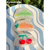 Summer Fruit Hair Clips with Rhinestones for Women