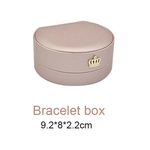 Semicircle Crown Jewelry Box for Wedding Rings Cases