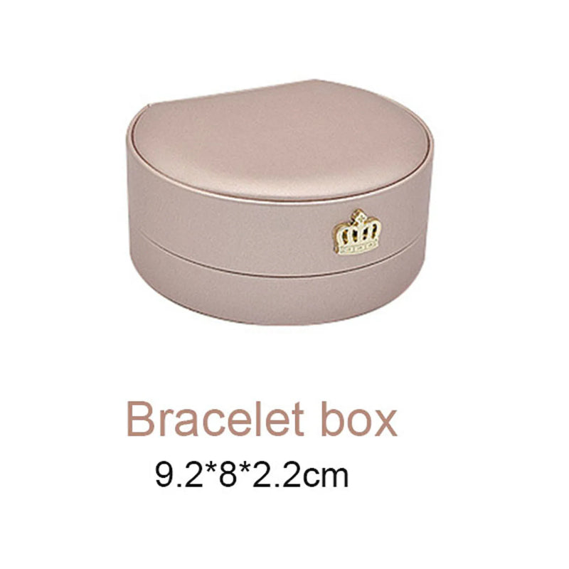 Semicircle Crown Jewelry Box for Wedding Rings Cases