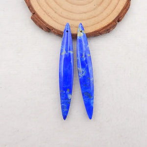 Lapis Lazuli Gemstone Earrings Beads For Women 55x8x5mm