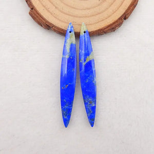Lapis Lazuli Gemstone Earrings Beads For Women 55x8x5mm