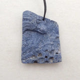 Natural Stone Coral Carved Animal Pendant Bead 51x39x12mm