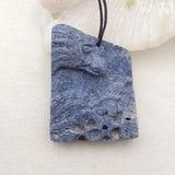 Natural Stone Coral Carved Animal Pendant Bead 51x39x12mm