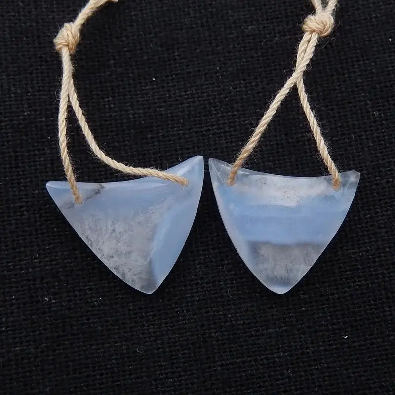 Natural Stone Lace Agate Double Holes Earrings 19x16x5mm