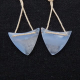 Natural Stone Lace Agate Double Holes Earrings 19x16x5mm