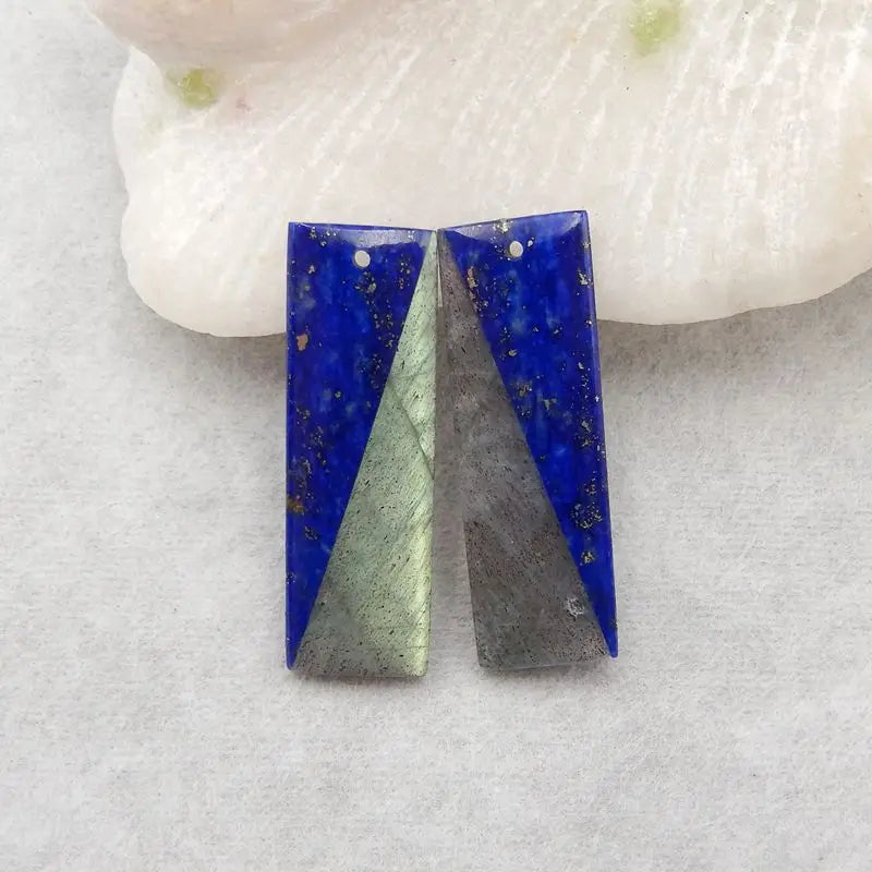 Lapis Lazuli Labradorite Intarsia Earrings Fine Jewelry For Women