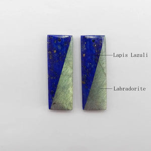 Lapis Lazuli Labradorite Intarsia Earrings Fine Jewelry For Women