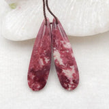 Thulite Water Droplet Earring Bead 37x11x4mm