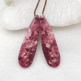Thulite Water Droplet Earring Bead 37x11x4mm