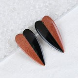 Heart Shape Obsidian Earrings Accessories - 42x20x4mm 5g