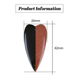 Heart Shape Obsidian Earrings Accessories - 42x20x4mm 5g