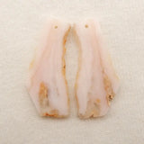 Pink Opal Nugget Earrings 39x19x3mm