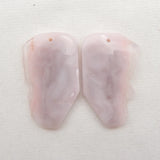 Pink Opal Gemstone Nugget Earring Bead 42x26x4mm