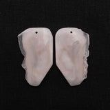 Pink Opal Gemstone Nugget Earring Bead 42x26x4mm