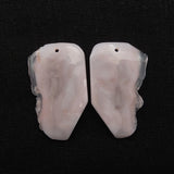 Pink Opal Gemstone Nugget Earring Bead 42x26x4mm