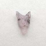 Pink Opal Wolf Head Gemstone Pendant Bead 21x14x8mm