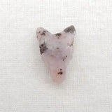 Pink Opal Wolf Head Gemstone Pendant Bead 21x14x8mm