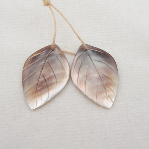 Natural Stone Shell Carved Leaf Earrings Accessories For Women