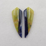 Yellow Opal & African Sodalite Earring Bead 39x14x5mm 6g