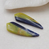 Yellow Opal & African Sodalite Earring Bead 39x14x5mm 6g