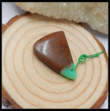 Chrysoprase Triangle Pendant Bead 29x20x6mm 4.9g Natural Stone DIY