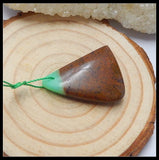 Chrysoprase Triangle Pendant Bead 29x20x6mm 4.9g Natural Stone DIY