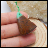 Chrysoprase Triangle Pendant Bead 29x20x6mm 4.9g Natural Stone DIY