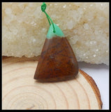 Chrysoprase Triangle Pendant Bead 29x20x6mm 4.9g Natural Stone DIY
