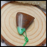 Chrysoprase Triangle Pendant Bead 29x20x6mm 4.9g Natural Stone DIY