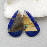 Natural Stone Earrings Lapis Labradorite Beads 33x18x4mm