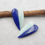 Lapis Lazuli & Amazonite Heart Earrings, 31x17x5mm