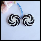 Obsidian & Jade Intarsia Women Earrings & Beads Set