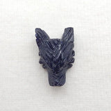 Goldstone Carved Wolf Head Pendant Bead 22x14x9mm 3g