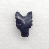 Goldstone Carved Wolf Head Pendant Bead 22x14x9mm 3g