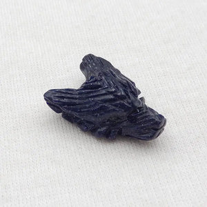 Goldstone Carved Wolf Head Pendant Bead 22x14x9mm 3g