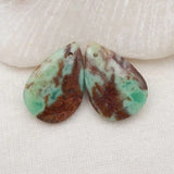 Natural Chrysoprase Water Droplet Earrings 22x15x5mm