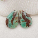 Natural Chrysoprase Water Droplet Earrings 22x15x5mm