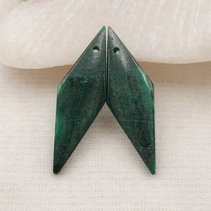 Natural Malachite Earrings Accessories For Women 32x10x4mm 5g