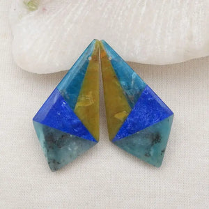 Yellow Opal Blue Apatite Lapis Lazuli Amazonite Earring Bead