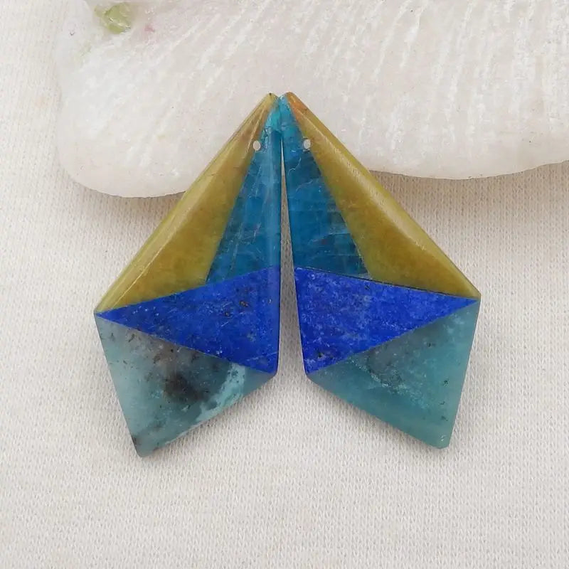 Yellow Opal Blue Apatite Lapis Lazuli Amazonite Earring Bead
