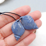 Blue Coral Carved Shell Shap woman Earrings Beads
