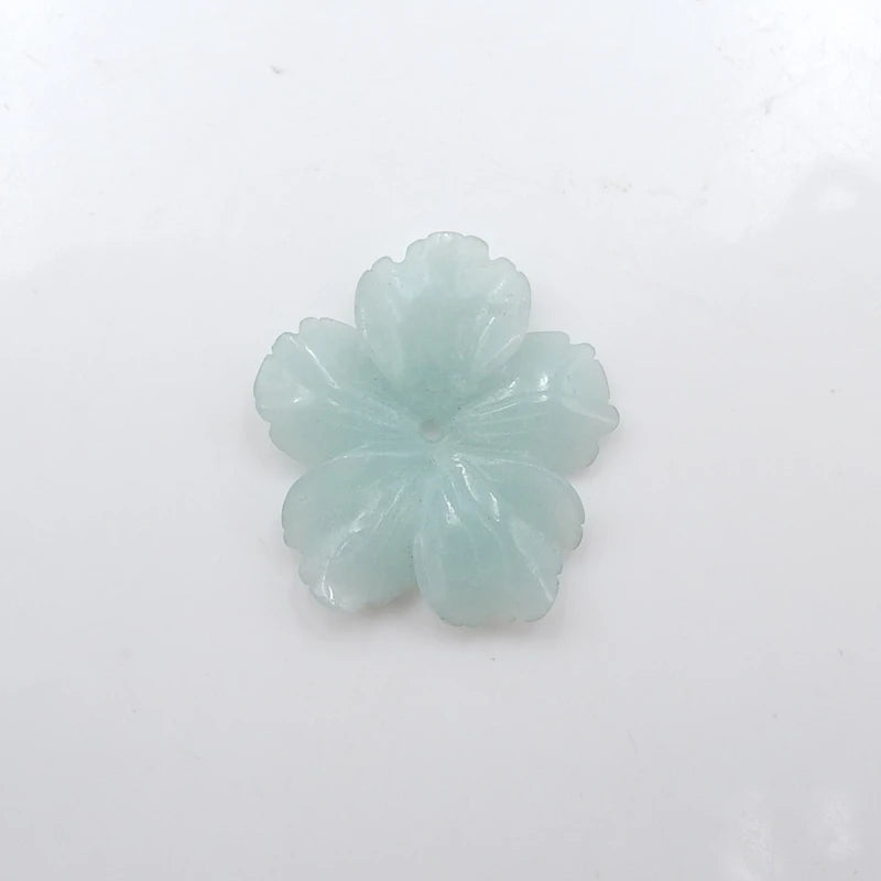 Carved Flower Amazonite Bead For DIY Jewelry Making