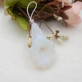 Opalite Carved Flower Pendant Bead 37x20x12mm