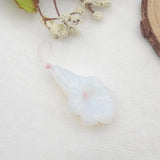 Opalite Carved Flower Pendant Bead 37x20x12mm