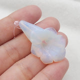 Opalite Carved Flower Pendant Bead 37x20x12mm