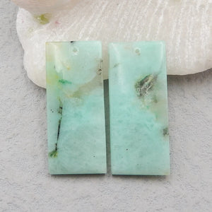 Chrysocolla Earrings Bead 35x15x4mm, Birthday Gift, 9g