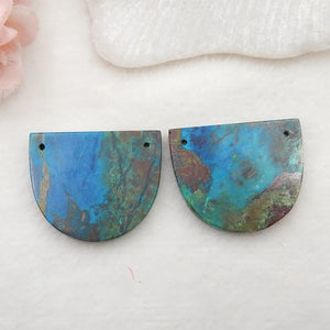 Chrysocolla Earrings Beads Semi-Precious Stone Jewelry