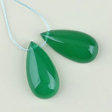 Green Agate Earrings Beads 25x13x7mm for DIY Jewelry Making
